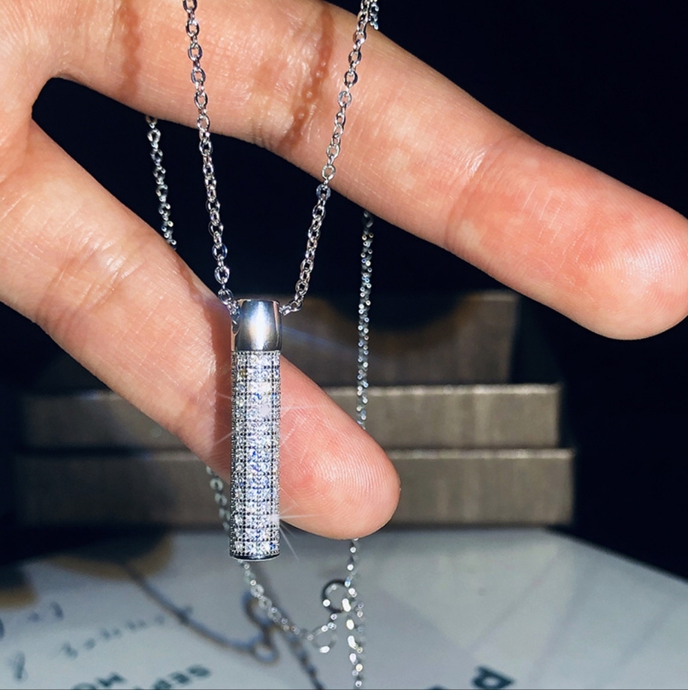 14k Rose gold & sterling sliver diamond necklace - Picture 10 of 10